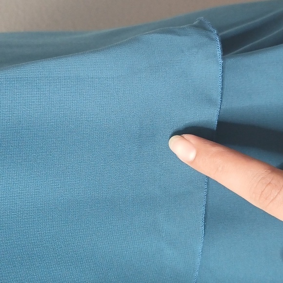 Bisou Bisou by Michele Bohbot teal ruffle spaghetti strap tank top size 8 - Picture 12 of 16